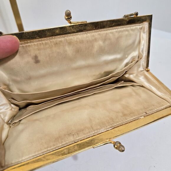 Vintage Art Deco Beaded Purse Bag Kisslock Top Handle 6"x8" READ description - Picture 7 of 12